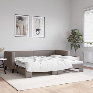 VidaXL Slaapbank met onderschuifbed 80x200 cm stof taupe