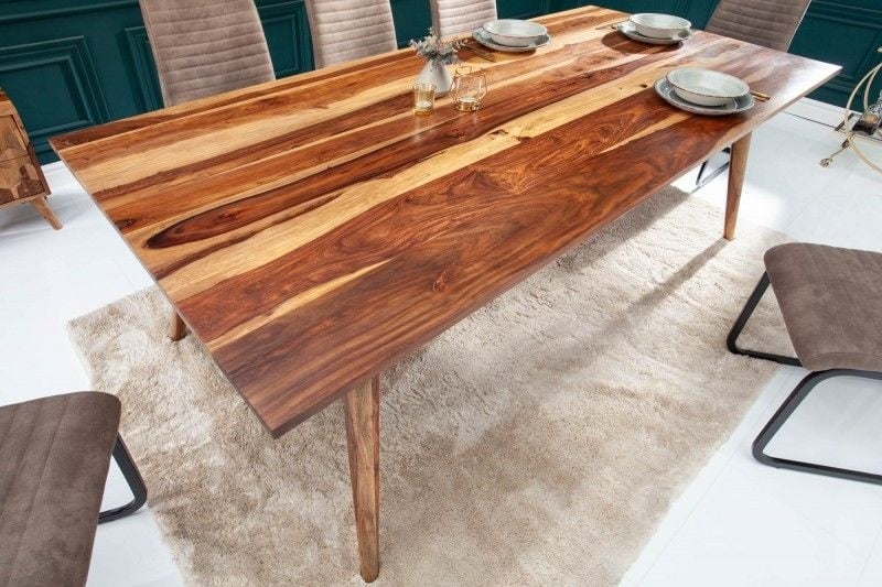 Invicta Interior Massief houten eettafel MYSTIC LIVING 200cm natuurlijke Sheesham steenafwerking retro design - 38413