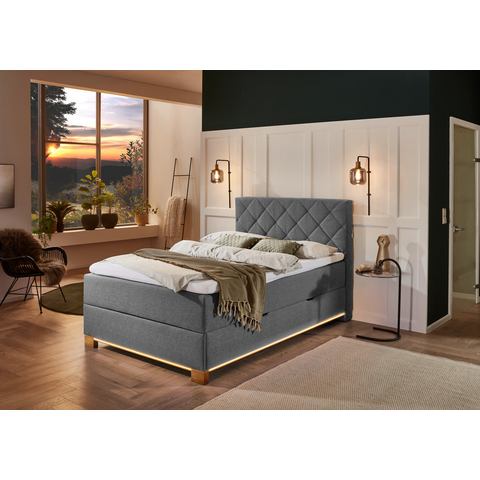 Meise.möbel Boxspring Messina met bedkist, ledverlichting en topmatras