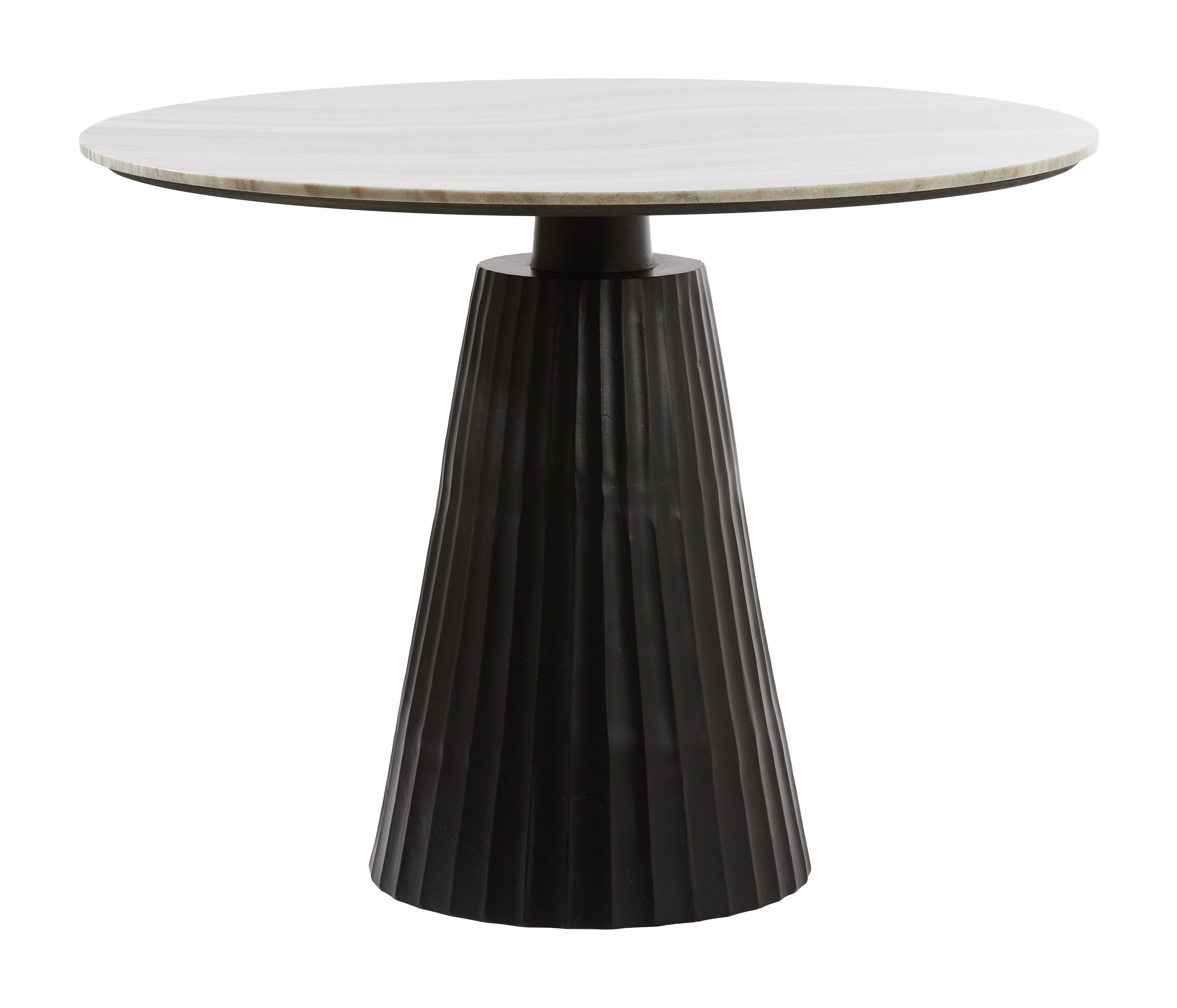 Light & Living Ronde Eettafel Rianne Marmer, 100cm - Taupe/Mat Zwart