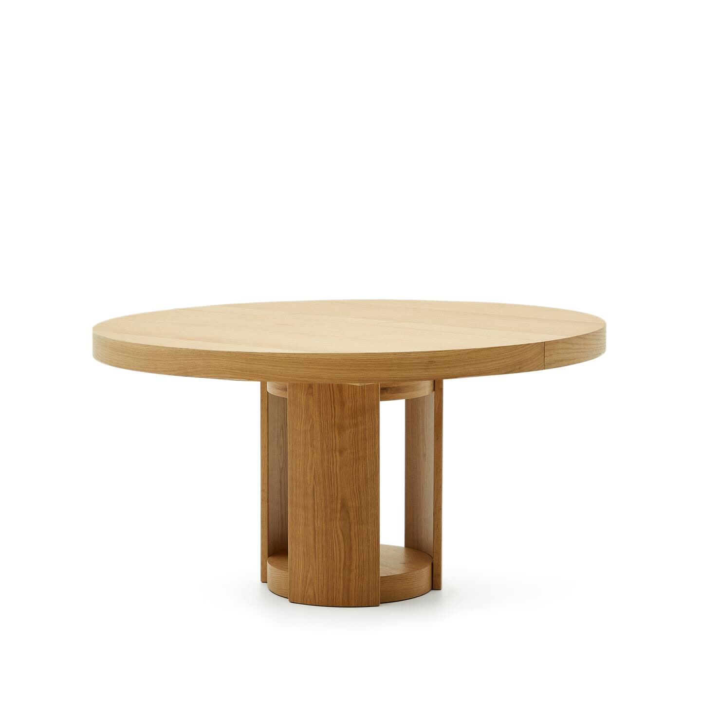 Kave Home Uitschuifbare Ronde Eettafel Artis Eiken, 150-200 x 150cm - Bruin