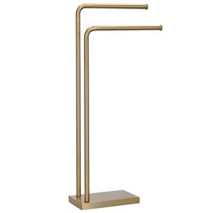 Springos Handdoekrek - Badkamer - Handdoekstang - Handdoekhouder - Dubbel - Metaal- Goud - 80 Cm