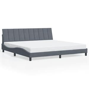 VidaXL Bedframe met hoofdeinde fluweel donkergrijs 200x200 cm