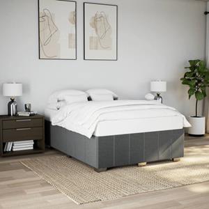 VidaXL Bedframe zonder matras stof donkergrijs 140x190 cm