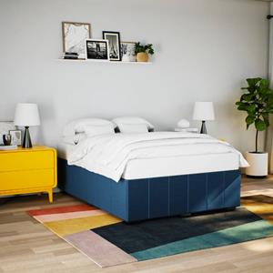 VidaXL Bedframe zonder matras stof blauw 140x190 cm