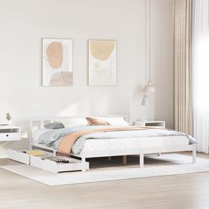 VidaXL Bedframe zonder matras massief grenenhout wit 180x200 cm