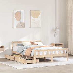 VidaXL Bedframe zonder matras massief grenenhout 120x190 cm