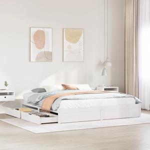 VidaXL Bedframe zonder matras massief grenenhout wit 180x200 cm