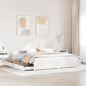 VidaXL Bedframe zonder matras massief grenenhout wit 160x200 cm