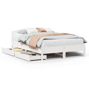 VidaXL Bedframe zonder matras massief grenenhout wit 140x200 cm