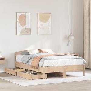 VidaXL Bedframe zonder matras massief grenenhout 140x190 cm