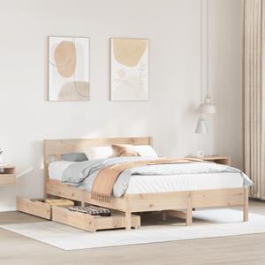 VidaXL Bedframe zonder matras massief grenenhout 160x200 cm