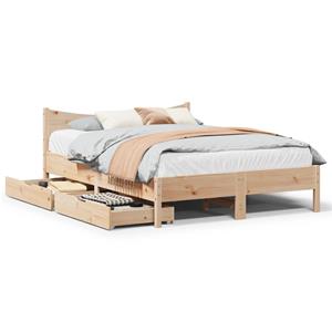 VidaXL Bedframe met lades massief grenenhout 140x200 cm