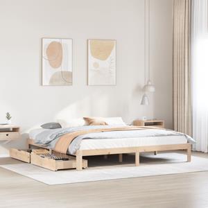 VidaXL Bedframe met lades massief grenenhout 200x200 cm