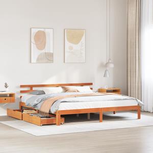 VidaXL Bedframe met lades massief grenenhout wasbruin 180x200 cm