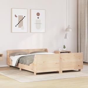 VidaXL Bedframe zonder matras massief grenenhout 140x190 cm