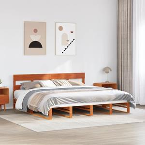 VidaXL Bedframe zonder matras massief grenenhout wasbruin 180x200 cm