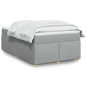 VidaXL Boxspring met matras stof lichtgrijs 120x190 cm