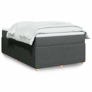 VidaXL Boxspring met matras stof donkergrijs 120x190 cm