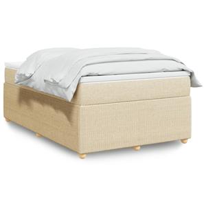 VidaXL Boxspring met matras stof crèmekleurig 120x190 cm