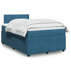 VidaXL Boxspring met matras fluweel blauw 120x190 cm