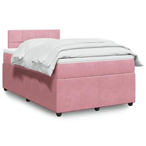 VidaXL Boxspring met matras fluweel roze 120x190 cm