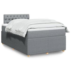 VidaXL Boxspring met matras stof lichtgrijs 120x190 cm