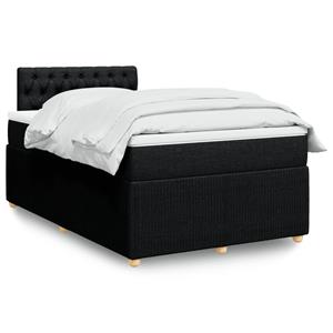 VidaXL Boxspring met matras stof zwart 120x190 cm