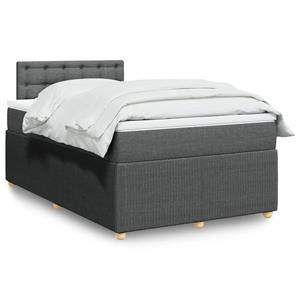 VidaXL Boxspring met matras stof donkergrijs 120x190 cm