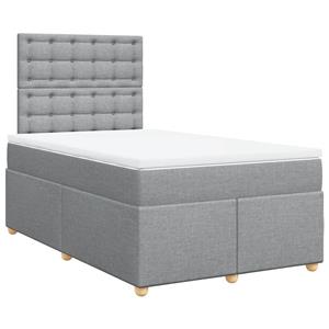 VidaXL Boxspring met matras stof lichtgrijs 120x190 cm