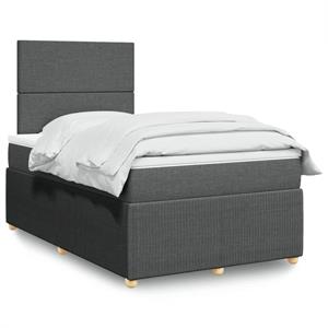 VidaXL Boxspring met matras stof donkergrijs 120x190 cm