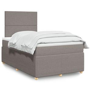 VidaXL Boxspring met matras stof taupe 120x190 cm