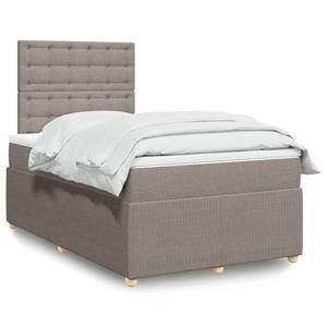 VidaXL Boxspring met matras stof taupe 120x190 cm