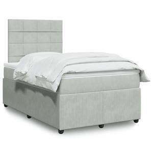 VidaXL Boxspring met matras fluweel lichtgrijs 120x190 cm