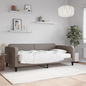 VidaXL Slaapbank met matras 100x200 cm stof taupe