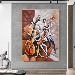 Light in the box schilderen door op te hangen abstract schilderij muziek jazz trio textuur moderne kunst wandtapijt door ho me lili voor woonkamer decor geen lijst