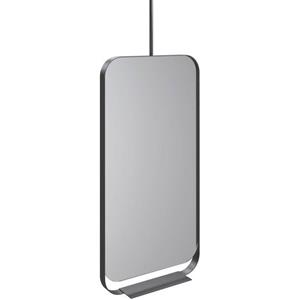 Thebalux Contour spiegel 50x70x15.2cm ovaal met planchet en telescoopstang zwart mat 4CT50Z