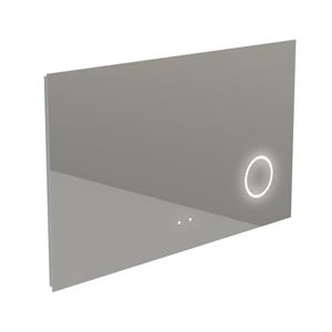 Thebalux Type H spiegel 120x70cm Rechthoek met verlichting en spiegelverwarming incl vergrotende spiegel led aluminium 4SP120019