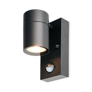 HOFTRONIC™ Mason wandlamp - Zwart - Bewegingsmelder en schemerschakelaar - IP44 spatwaterdicht - Spotlight voor binnen en buiten - Exclusief GU10 lichtbron