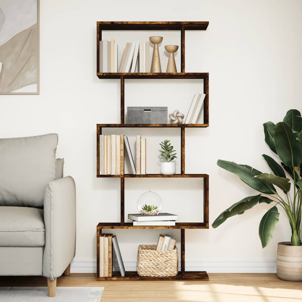 vidaXL Kamerscherm / boekenkast 5-laags 70x24x161 cm hout gerookt eik