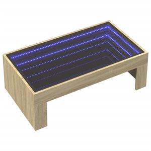 vidaXL Salontafel met Infinity LED 90x50x30 cm sonoma eikenkleurig