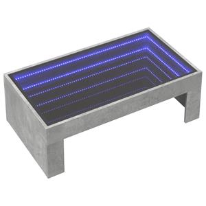 vidaXL Salontafel met Infinity LED 90x50x30 cm betongrijs