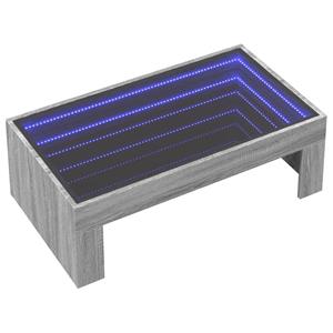 vidaXL Salontafel met Infinity LED 90x50x30 cm grijs sonoma eikenkleur