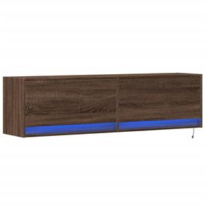 vidaXL Tv-wandmeubel met LED-verlichting 140x31x38 cm bruin eikenkleur