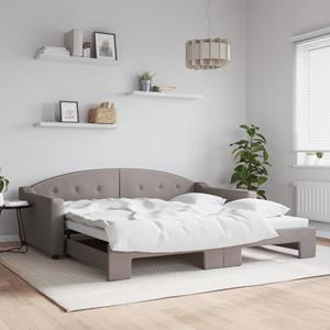 VidaXL Slaapbank met onderschuifbed 100x200 cm stof taupe