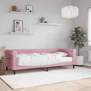 VidaXL Slaapbank met matras 80x200 cm fluweel roze