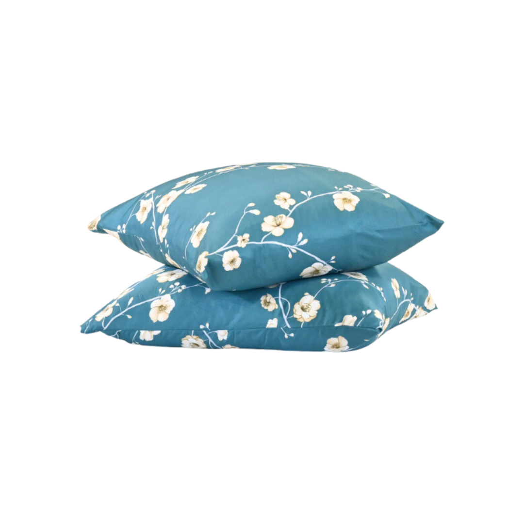 HappyBed | Blue Blossom kussensloop set 2 stuks - 60x70cm - 100% Microvezel