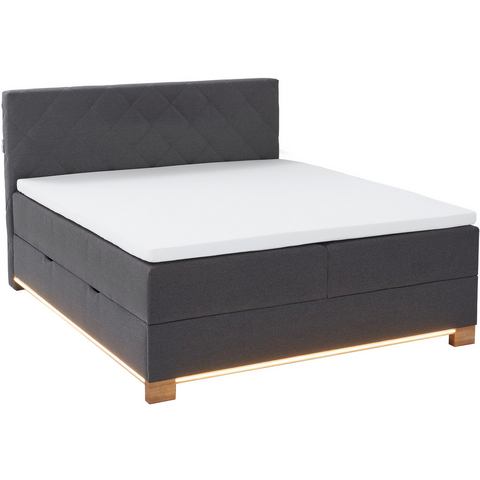 Meise.möbel Boxspring Messina met bedkist, ledverlichting en topmatras