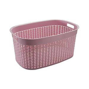 Hega Hogar Rotan line wasmand - roze - inhoud liter - kunststof - x x 27 cm - met handvatten -