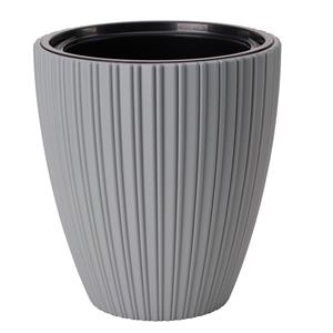 Form Plastic Plantenpot/bloempot Mika - kunststof - lichtgrijs - D30 x H32 cm - met binnenpot -